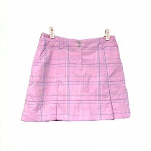 VINTAGE NIKE BABY PINK PLAID PLEATED GOLF SKIRT